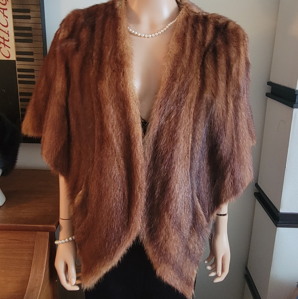 Unsigned Brown Fur Shawl M